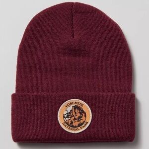 American Needle Yosemite National Park Maroon Unisex Beanie Hat One Size NWT